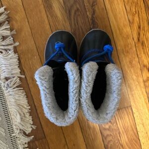 Sorel Black and Blue Winter Boots with Gray Lining